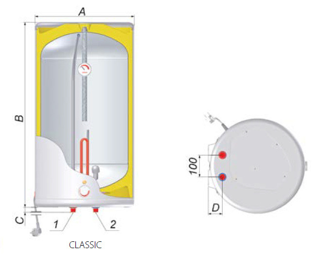 картинка Электрический водонагреватель Nibe Biawar Classic OW-E 80.1