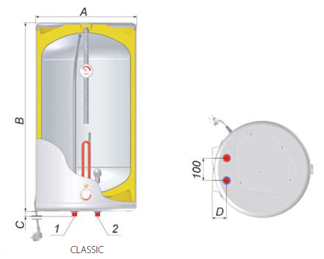 картинка Электрический водонагреватель Nibe Biawar Classic OW-E 50.1