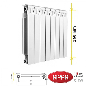 картинка Биметаллический радиатор Rifar Monolit Ventil 350